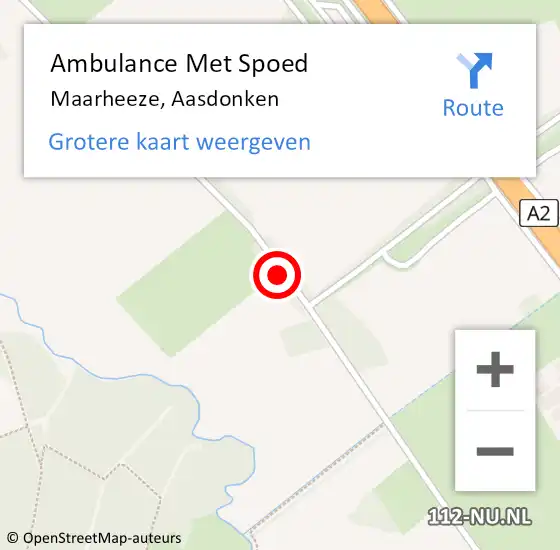 Locatie op kaart van de 112 melding: Ambulance Met Spoed Naar Maarheeze, Aasdonken op 2 april 2015 06:07