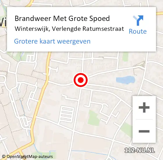 Locatie op kaart van de 112 melding: Brandweer Met Grote Spoed Naar Winterswijk, Verlengde Ratumsestraat op 2 april 2015 07:53