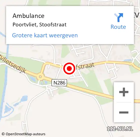 Locatie op kaart van de 112 melding: Ambulance Poortvliet, Stoofstraat op 2 april 2015 08:21