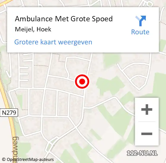 Locatie op kaart van de 112 melding: Ambulance Met Grote Spoed Naar Meijel, Hoek op 2 april 2015 09:20