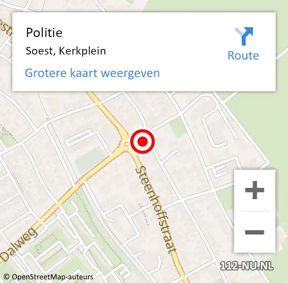 Locatie op kaart van de 112 melding: Politie Soest, Kerkplein op 2 april 2015 09:25