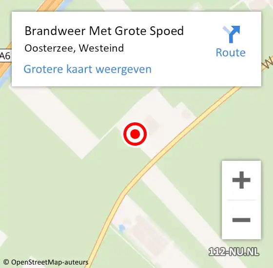 Locatie op kaart van de 112 melding: Brandweer Met Grote Spoed Naar Oosterzee, Westeind op 2 april 2015 09:51