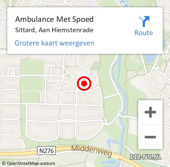 Locatie op kaart van de 112 melding: Ambulance Met Spoed Naar Sittard, Aan Hiemstenrade op 2 april 2015 10:02