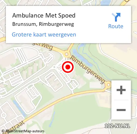 Locatie op kaart van de 112 melding: Ambulance Met Spoed Naar Brunssum, Rimburgerweg op 2 april 2015 11:17