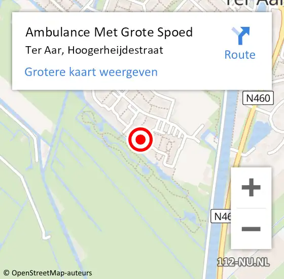 Locatie op kaart van de 112 melding: Ambulance Met Grote Spoed Naar Ter Aar, Hoogerheijdestraat op 2 april 2015 12:33