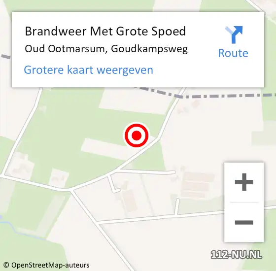 Locatie op kaart van de 112 melding: Brandweer Met Grote Spoed Naar Oud Ootmarsum, Goudkampsweg op 2 april 2015 12:48