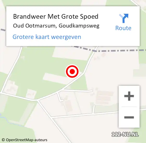 Locatie op kaart van de 112 melding: Brandweer Met Grote Spoed Naar Oud Ootmarsum, Goudkampsweg op 2 april 2015 12:56