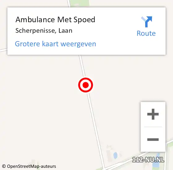 Locatie op kaart van de 112 melding: Ambulance Met Spoed Naar Scherpenisse, Laan op 2 april 2015 13:08