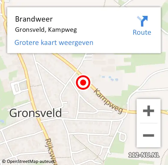 Locatie op kaart van de 112 melding: Brandweer Gronsveld, Kampweg op 2 april 2015 13:15