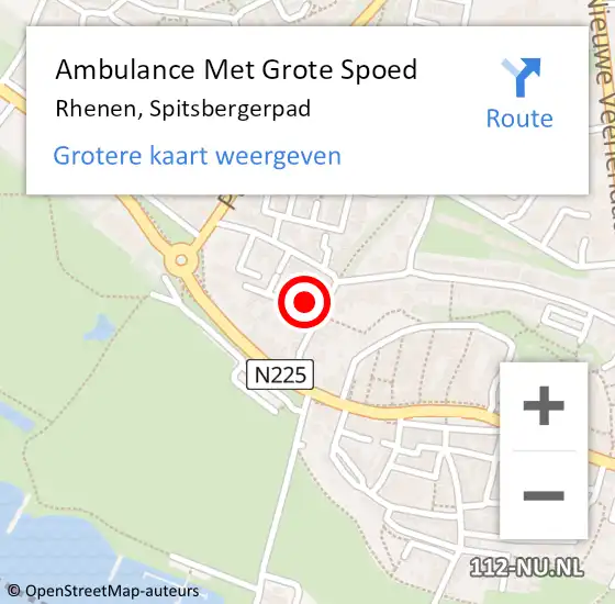 Locatie op kaart van de 112 melding: Ambulance Met Grote Spoed Naar Rhenen, Spitsbergerpad op 2 april 2015 14:02