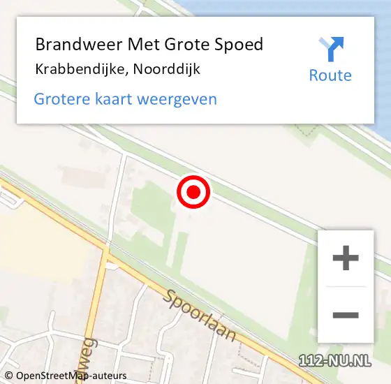 Locatie op kaart van de 112 melding: Brandweer Met Grote Spoed Naar Krabbendijke, Noorddijk op 2 april 2015 14:22