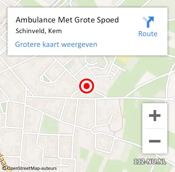 Locatie op kaart van de 112 melding: Ambulance Met Grote Spoed Naar Schinveld, Kem op 2 april 2015 14:45