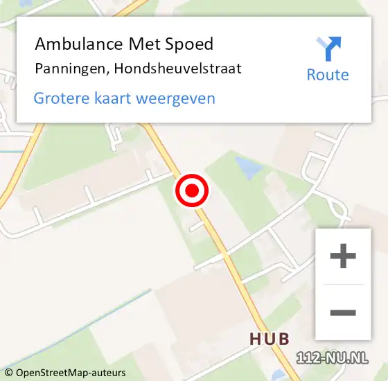 Locatie op kaart van de 112 melding: Ambulance Met Spoed Naar Panningen, Hondsheuvelstraat op 2 april 2015 17:54