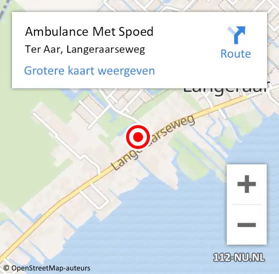 Locatie op kaart van de 112 melding: Ambulance Met Spoed Naar Ter Aar, Langeraarseweg op 2 april 2015 17:56