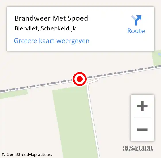 Locatie op kaart van de 112 melding: Brandweer Met Spoed Naar Biervliet, Schenkeldijk op 2 april 2015 18:12