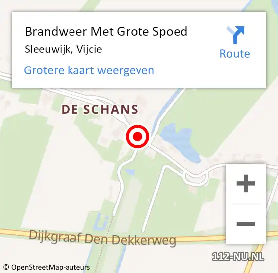 Locatie op kaart van de 112 melding: Brandweer Met Grote Spoed Naar Sleeuwijk, Vijcie op 2 april 2015 19:08