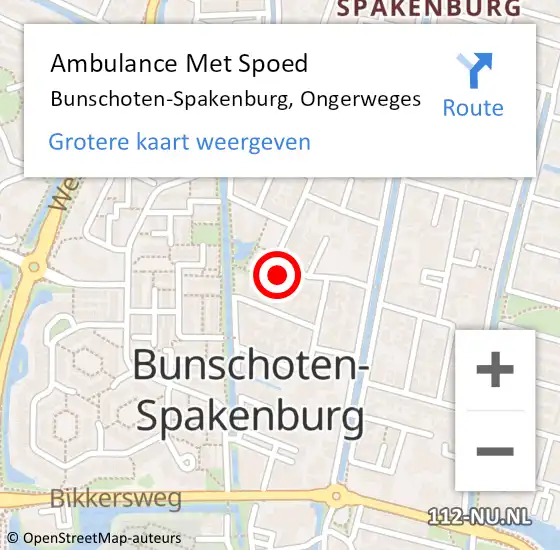 Locatie op kaart van de 112 melding: Ambulance Met Spoed Naar Bunschoten-Spakenburg, Ongerweges op 2 april 2015 20:03