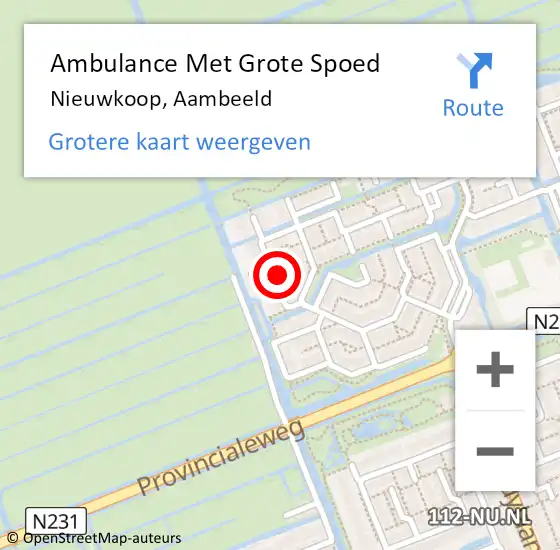 Locatie op kaart van de 112 melding: Ambulance Met Grote Spoed Naar Nieuwkoop, Aambeeld op 3 april 2015 02:28