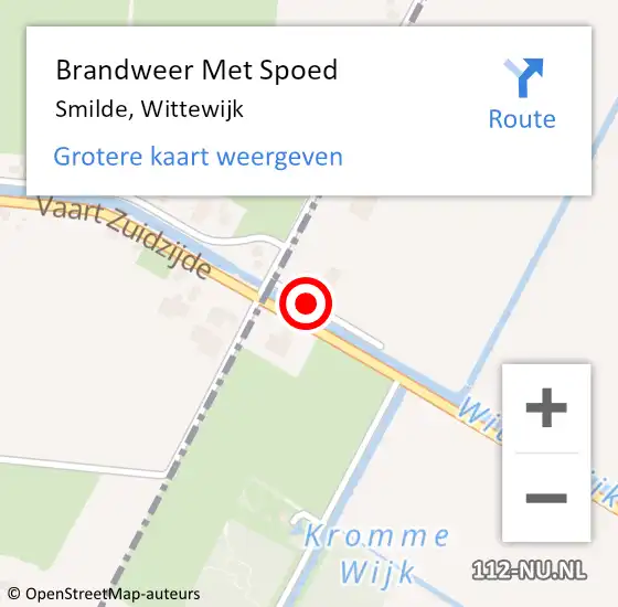 Locatie op kaart van de 112 melding: Brandweer Met Spoed Naar Smilde, Wittewijk op 3 april 2015 06:38