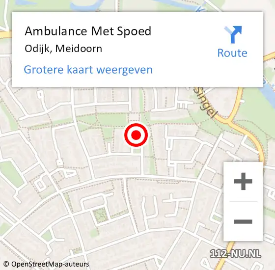 Locatie op kaart van de 112 melding: Ambulance Met Spoed Naar Odijk, Meidoorn op 3 april 2015 09:02