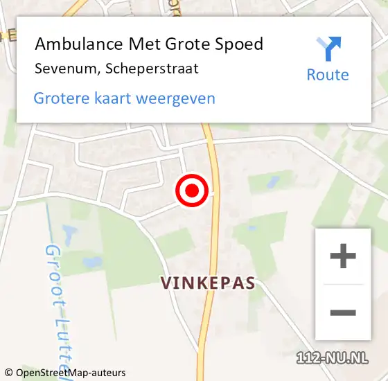 Locatie op kaart van de 112 melding: Ambulance Met Grote Spoed Naar Sevenum, Scheperstraat op 3 april 2015 09:15