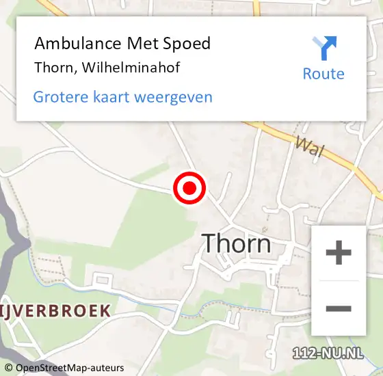 Locatie op kaart van de 112 melding: Ambulance Met Spoed Naar Thorn, Wilhelminahof op 3 april 2015 10:42