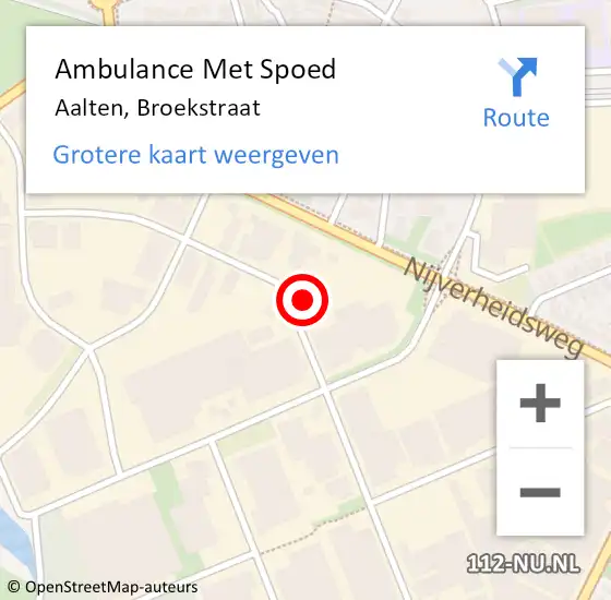 Locatie op kaart van de 112 melding: Ambulance Met Spoed Naar Aalten, Broekstraat op 3 april 2015 10:52