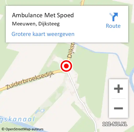 Locatie op kaart van de 112 melding: Ambulance Met Spoed Naar Meeuwen, Dijksteeg op 3 april 2015 11:24