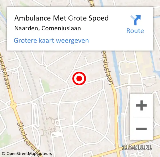 Locatie op kaart van de 112 melding: Ambulance Met Grote Spoed Naar Naarden, Comeniuslaan op 3 april 2015 12:21