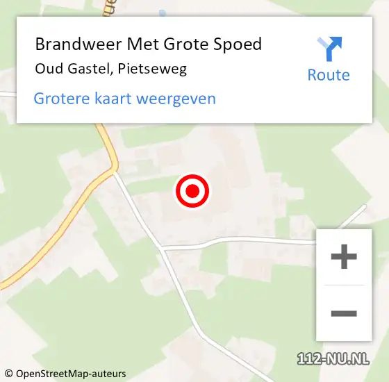 Locatie op kaart van de 112 melding: Brandweer Met Grote Spoed Naar Oud Gastel, Pietseweg op 3 april 2015 12:23