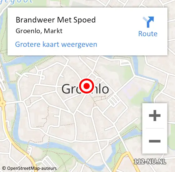 Locatie op kaart van de 112 melding: Brandweer Met Spoed Naar Groenlo, Markt op 3 april 2015 13:59