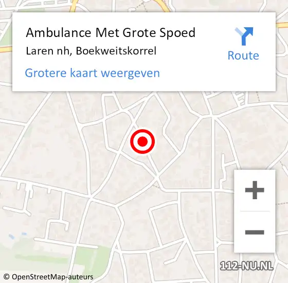 Locatie op kaart van de 112 melding: Ambulance Met Grote Spoed Naar Laren nh, Boekweitskorrel op 3 april 2015 15:04