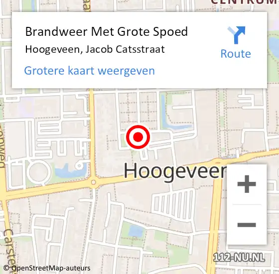 Locatie op kaart van de 112 melding: Brandweer Met Grote Spoed Naar Hoogeveen, Jacob Catsstraat op 3 april 2015 15:11