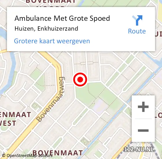 Locatie op kaart van de 112 melding: Ambulance Met Grote Spoed Naar Huizen, Enkhuizerzand op 3 april 2015 15:18