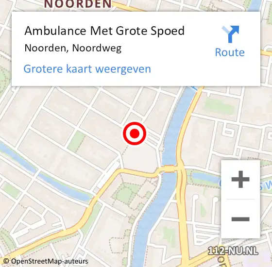 Locatie op kaart van de 112 melding: Ambulance Met Grote Spoed Naar Noorden, Noordweg op 3 april 2015 15:48