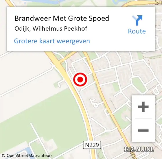 Locatie op kaart van de 112 melding: Brandweer Met Grote Spoed Naar Odijk, Wilhelmus Peekhof op 3 april 2015 16:28