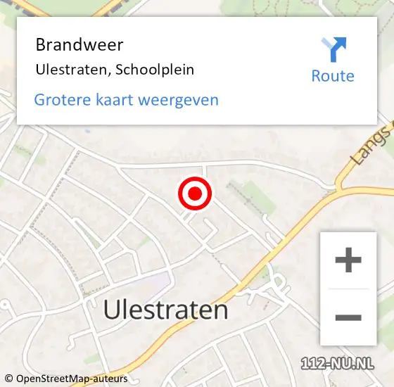 Locatie op kaart van de 112 melding: Brandweer Ulestraten, Schoolplein op 3 april 2015 17:45