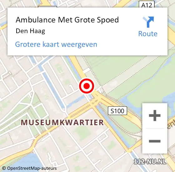 Locatie op kaart van de 112 melding: Ambulance Met Grote Spoed Naar Den Haag op 3 april 2015 18:25