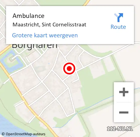 Locatie op kaart van de 112 melding: Ambulance Maastricht, Sint Cornelisstraat op 4 november 2013 03:23