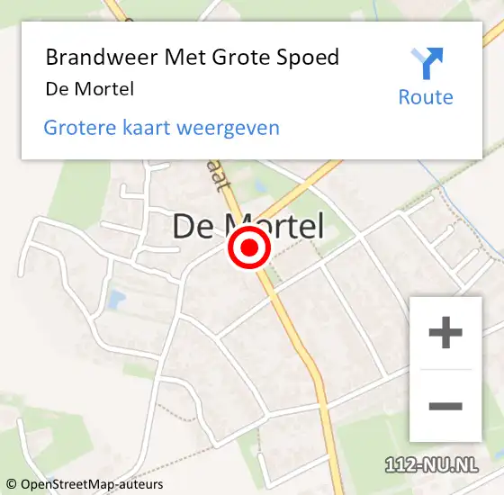 Locatie op kaart van de 112 melding: Brandweer Met Grote Spoed Naar De Mortel op 3 april 2015 19:15