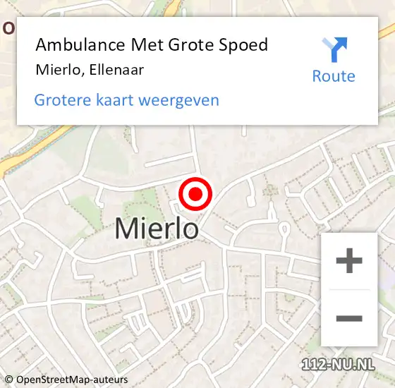 Locatie op kaart van de 112 melding: Ambulance Met Grote Spoed Naar Mierlo, Ellenaar op 3 april 2015 19:36