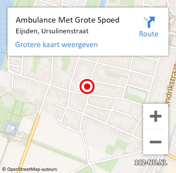 Locatie op kaart van de 112 melding: Ambulance Met Grote Spoed Naar Eijsden, Ursulinenstraat op 4 november 2013 03:53