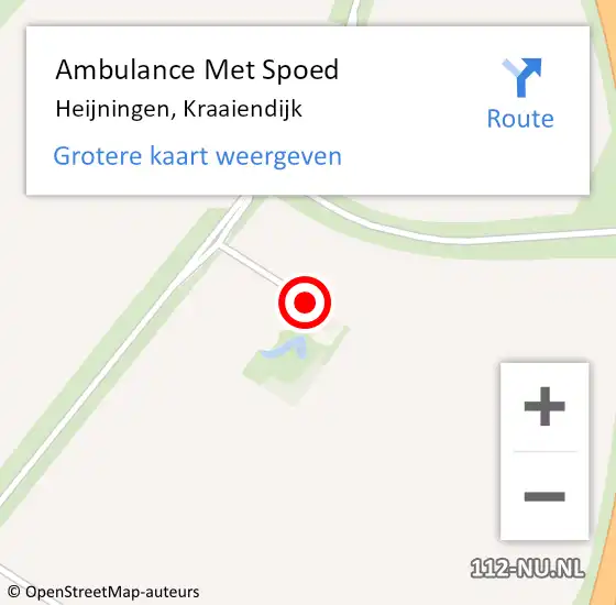 Locatie op kaart van de 112 melding: Ambulance Met Spoed Naar Heijningen, Kraaiendijk op 3 april 2015 20:16