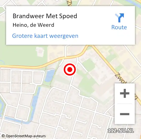 Locatie op kaart van de 112 melding: Brandweer Met Spoed Naar Heino, de Weerd op 3 april 2015 20:47