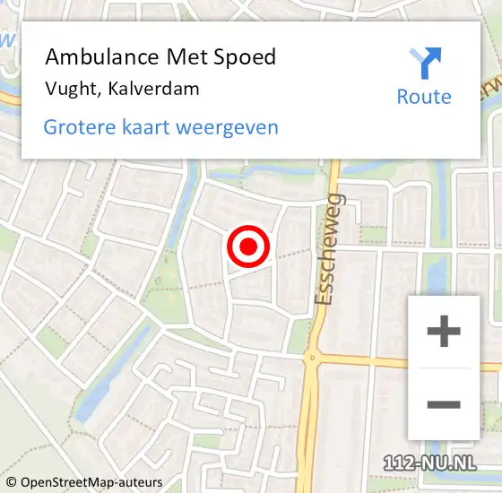 Locatie op kaart van de 112 melding: Ambulance Met Spoed Naar Vught, Kalverdam op 4 april 2015 00:41