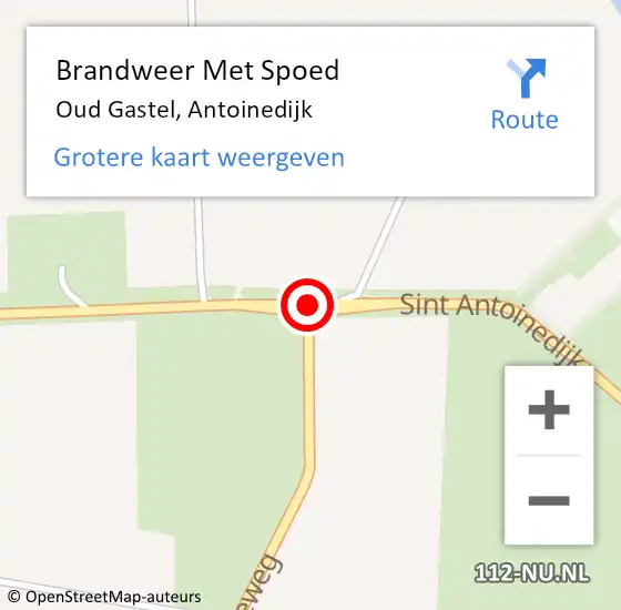 Locatie op kaart van de 112 melding: Brandweer Met Spoed Naar Oud Gastel, Antoinedijk op 4 april 2015 03:10