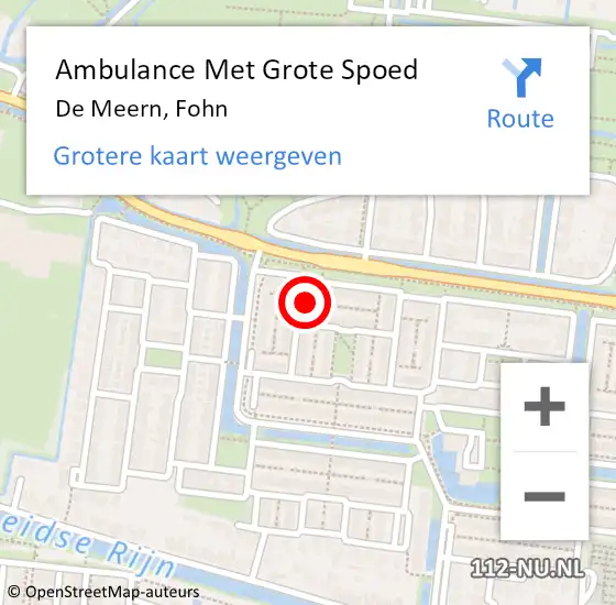 Locatie op kaart van de 112 melding: Ambulance Met Grote Spoed Naar De Meern, Fohn op 4 april 2015 04:04