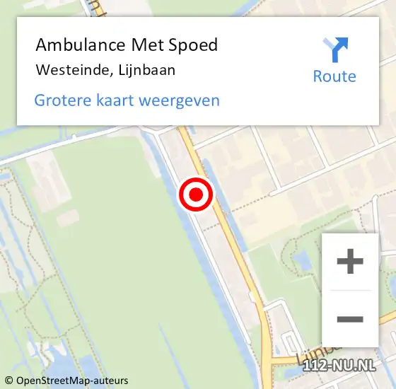 Locatie op kaart van de 112 melding: Ambulance Met Spoed Naar Westeinde, Lijnbaan op 4 april 2015 06:06