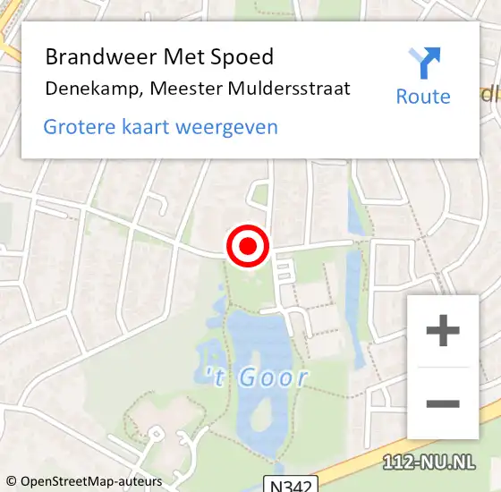 Locatie op kaart van de 112 melding: Brandweer Met Spoed Naar Denekamp, Meester Muldersstraat op 4 april 2015 06:10