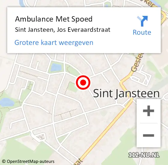 Locatie op kaart van de 112 melding: Ambulance Met Spoed Naar Sint Jansteen, Jos Everaardstraat op 4 april 2015 06:37